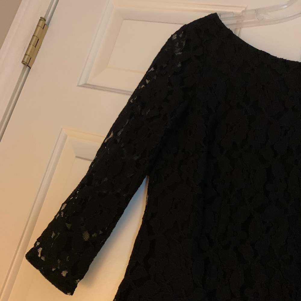Leota illusion sleeve black lace sheath dress - Picture 6 of 6